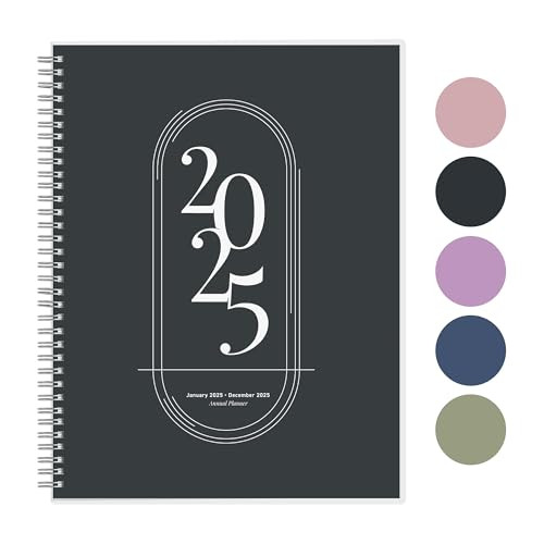 Rileys 2025 Weekly Planner - Annual Weekly & Monthly Agenda Planner, Jan - Dec 2025, Flexible Cover, Notes Pages, Twin-Wire Binding (8.5 x 11-Inches, Black) | Amazon (US)