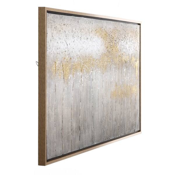 Strick & Bolton Hand-painted Gold/ Grey Abstract Wall Art | Bed Bath & Beyond