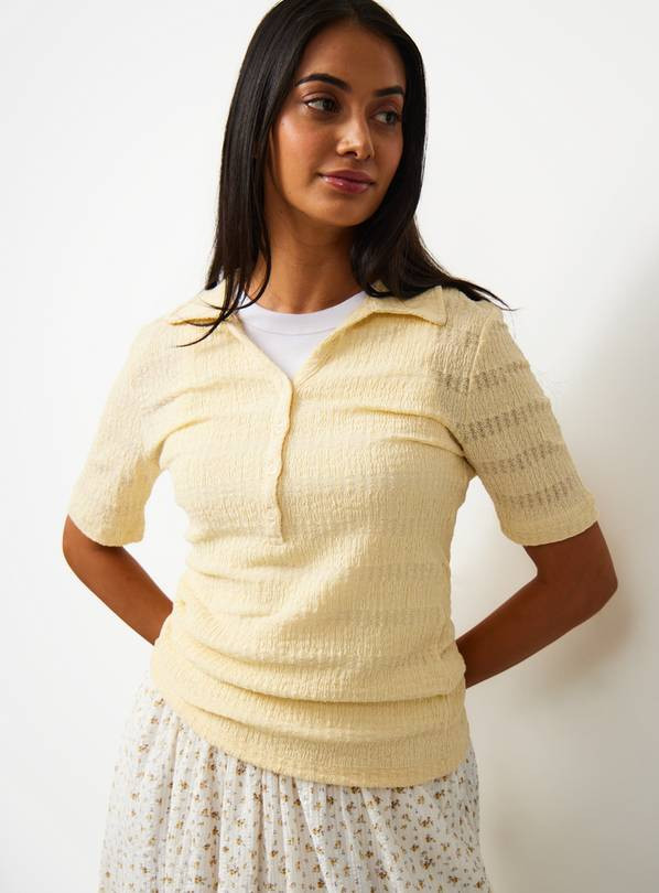 Yellow Textured Polo Shirt 6 | Tu Clothing