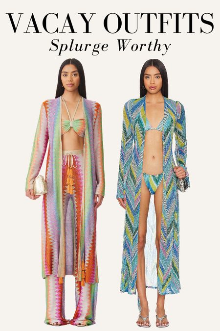 Splurge worthy vacation outfits! Beach outfit, pool outfit, swimsuit coverup, swimsuit set, bikini, colored set, matching set, rainbow set 

#LTKStyleTip #LTKSwim #LTKTravel