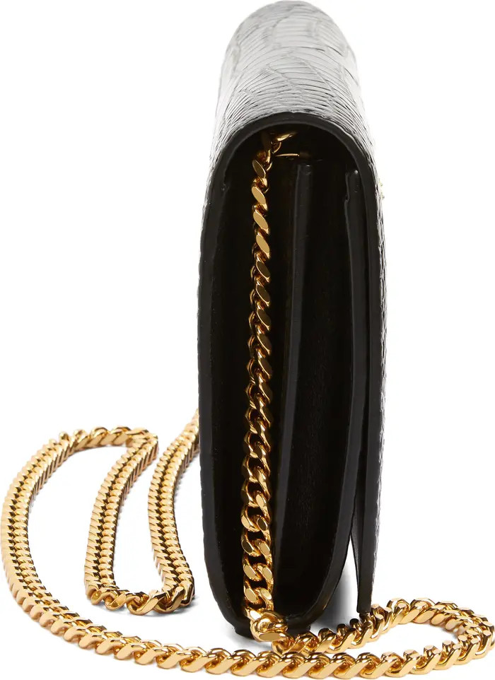 Croc Embossed Leather Wallet on a Chain | Nordstrom