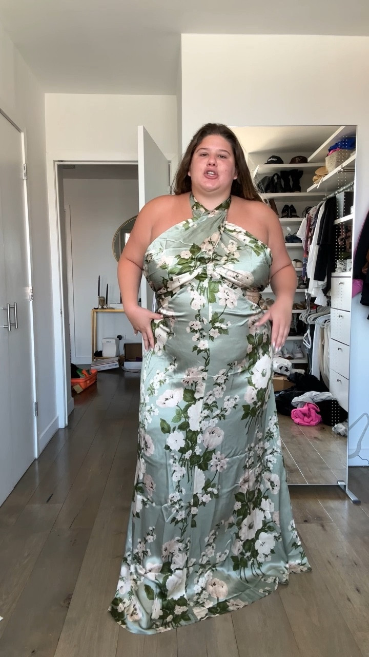 Black tie wedding options..

First dress wearing size 20
Second dress is norma kamali walter fishtail dress size XL 
Third dress is XL 