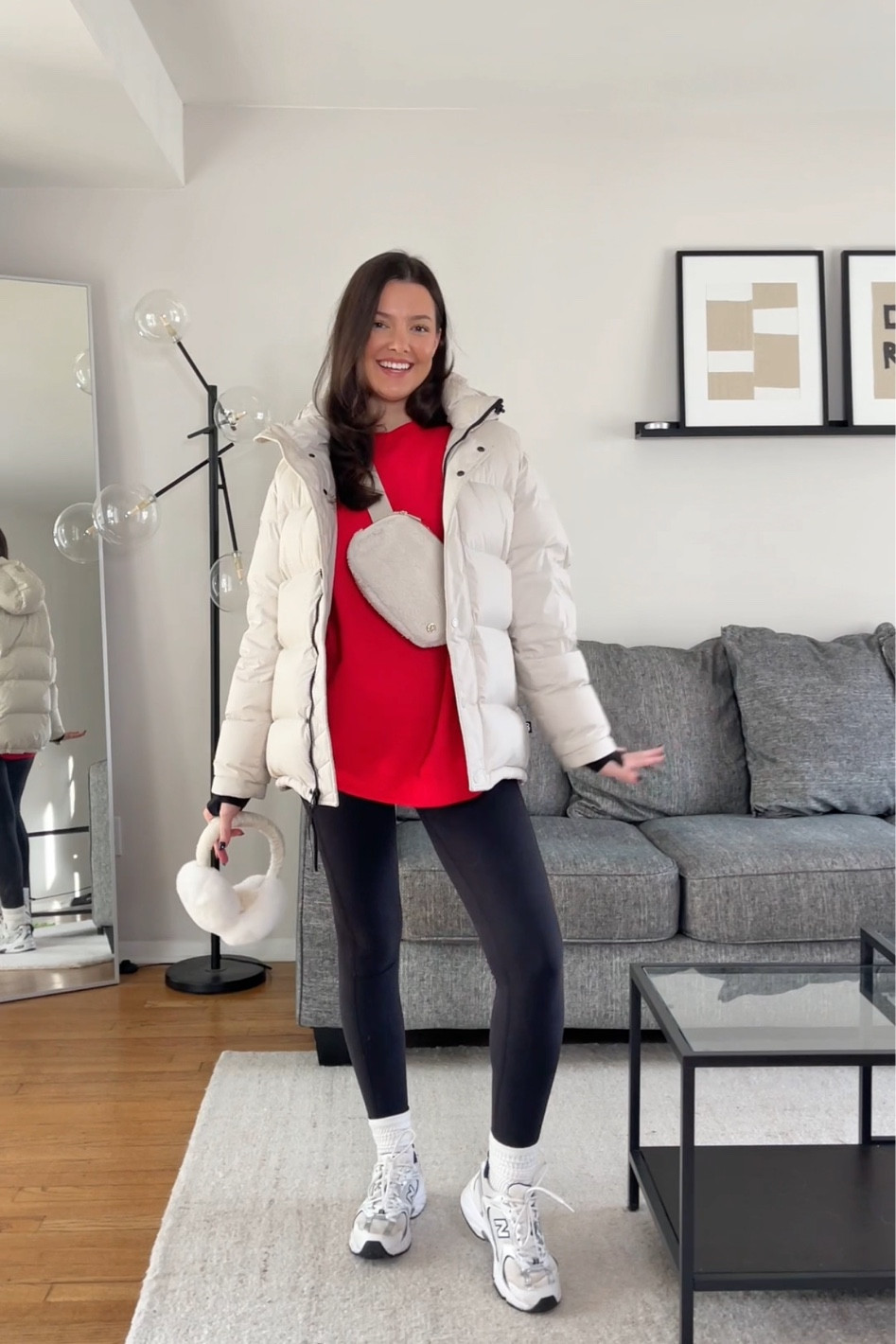 Wearing XL in the sweatshirt, S in the leggings and coat! Shoes are mens sizing!

#LTKSeasonal #LTKshoecrush