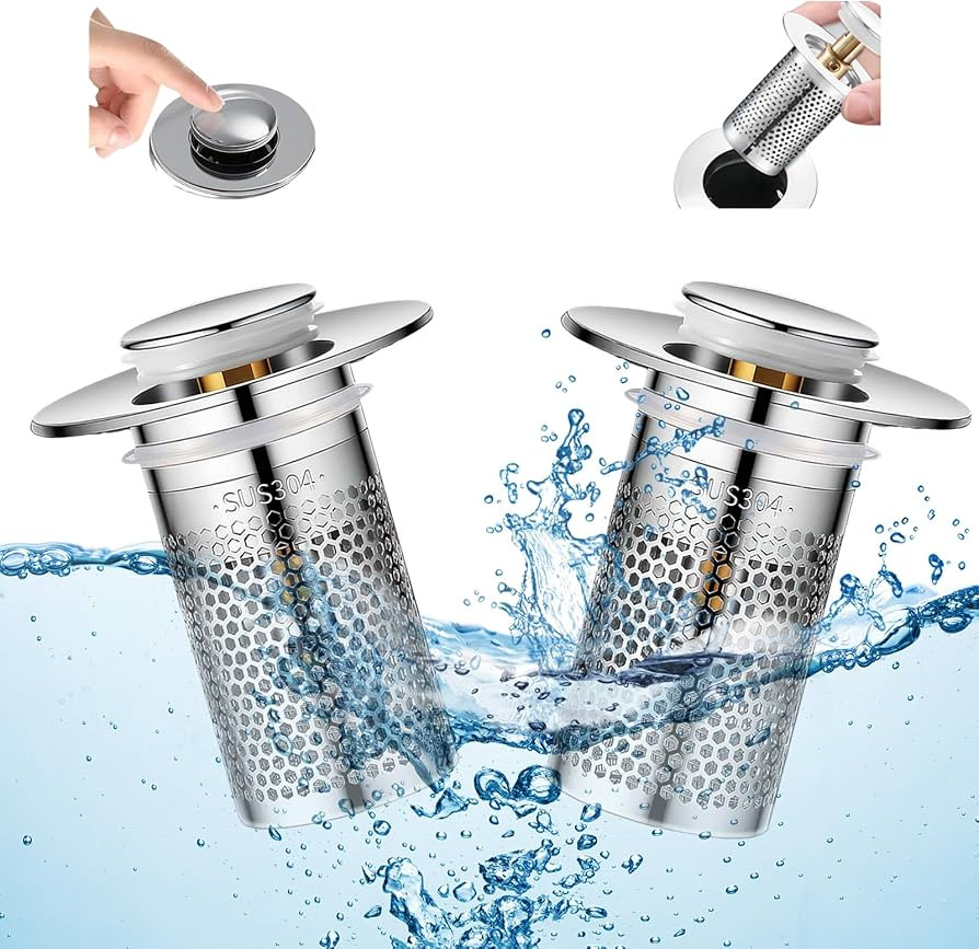 WaschbeckenstöPsel,2 Pcs Abflussstopfen Waschbecken 34-40mm Abflussstopfen mit Sieb Bodenablauf ... | Amazon (DE)