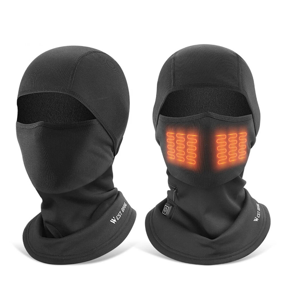 WEST BIKING 65° Electric Heating Cycling Headcover 3 Gears Heated Soft Comfy Windproof Warm Headwear for Riding Skiing H | Banggood