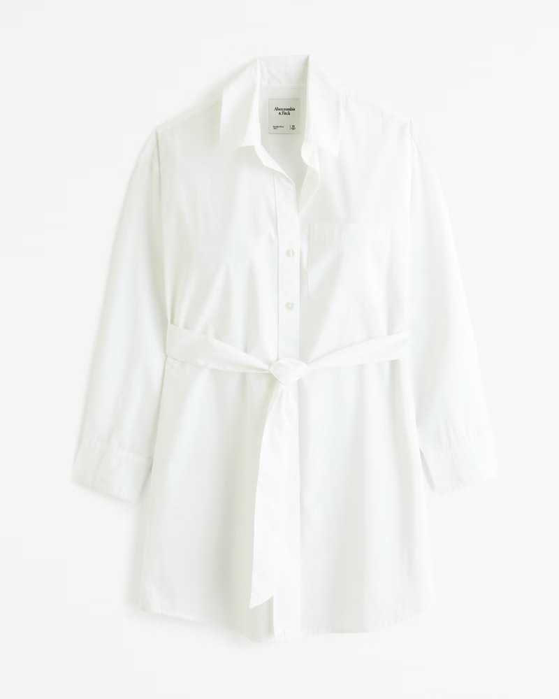 Relaxed Poplin Shirt Dress | Abercrombie & Fitch (US)