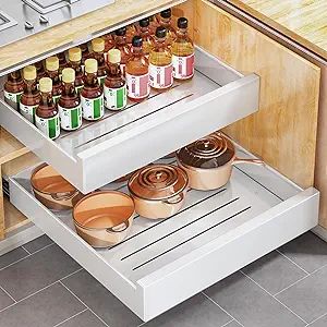 Pull out Cabinet Organizer, 21"Deep, Slide out Drawers for Kitchen Cabinets, Under Sink Organizer... | Amazon (US)