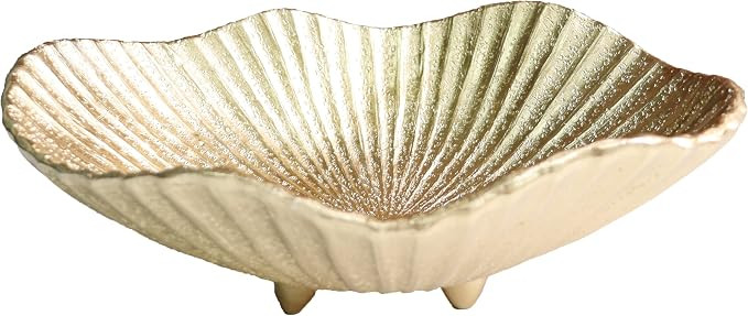 Large Decorative Bowl decor, Scalloped Pedestal Bowls,Modern Home Decor,Ruffle Decor,Stylish Key ... | Amazon (US)