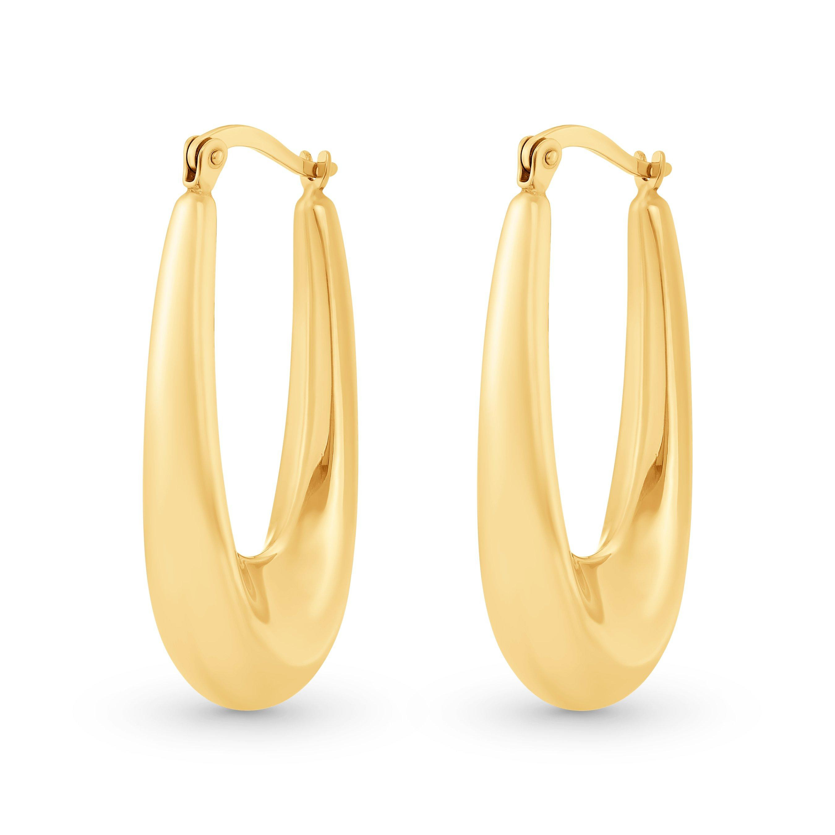 Beaverbrooks Sterling Silver 9ct Yellow Gold Bonded Hoop Earrings | 0155825 | Beaverbrooks | Beaverbrooks