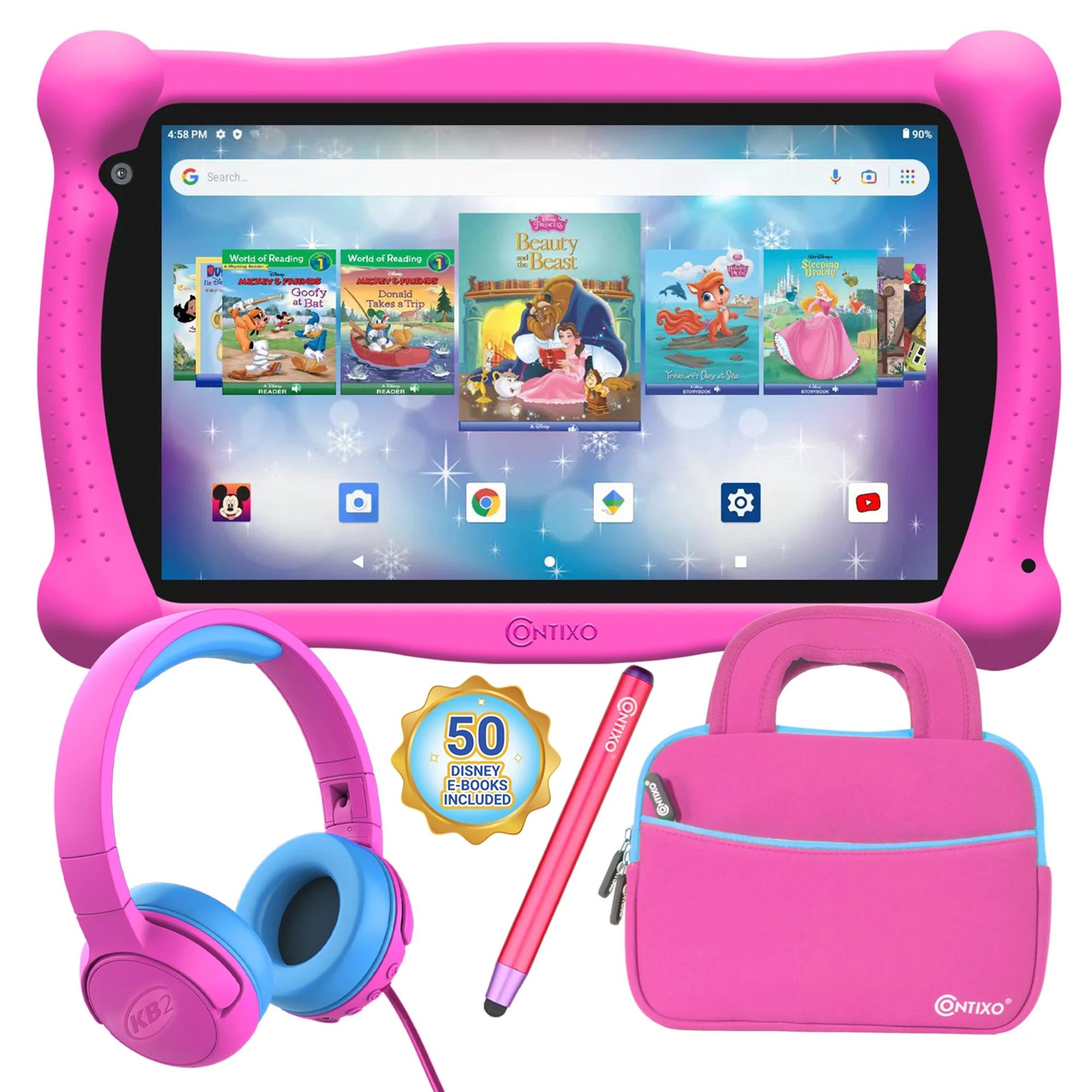Contixo V10 7" Kids Tablet, with Headphone and Tablet Bag Bundle, 32GB Storage, 50+ Disney eBooks... | Walmart (US)