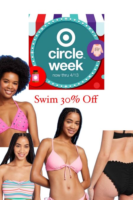 Target Circle Week 🎯: Swim 30% Off
… linking some faves, including these ruffle bikini bottoms I stock up on every summer (multiple colors)
… the heart-rhinestone pink bikini top I bought weeks ago, summer ready!
… a cute pink bikini with flower detail (charms on the top) that is the best shade IRL
… a colorful bandeau bikini that is also better IRL

#LTKxTarget #LTKfindsunder50 #LTKswim