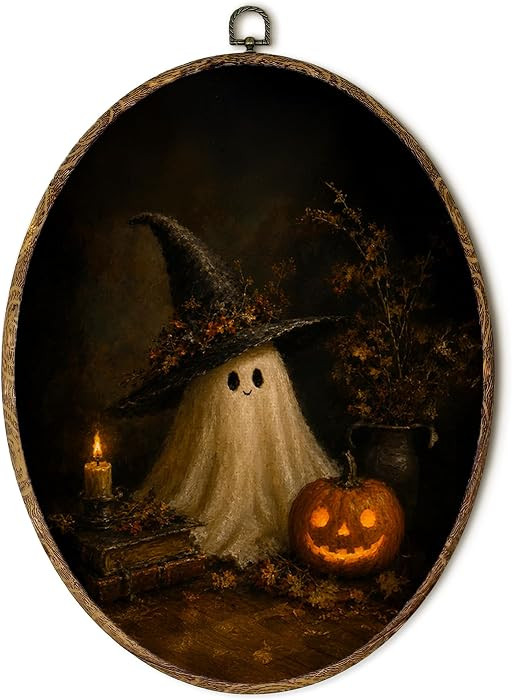 Yorhifa Dark Academia Halloween Witchy Ghost Framed Wall Art 8.5x11.5in | Amazon (US)
