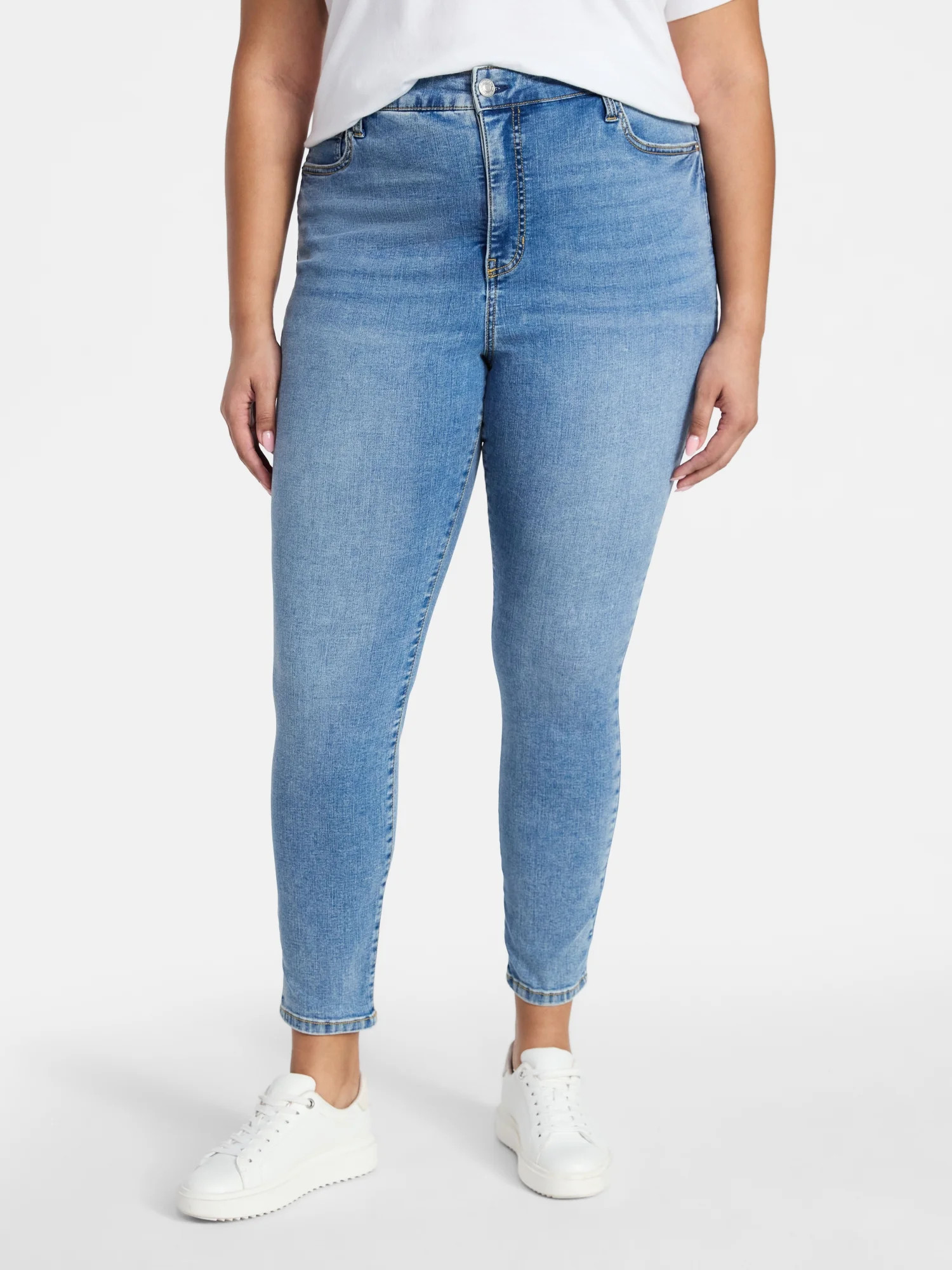 Terra & Sky Women's Plus High Rise Skinny Jeans, Sizes 16W-28W | Walmart (US)