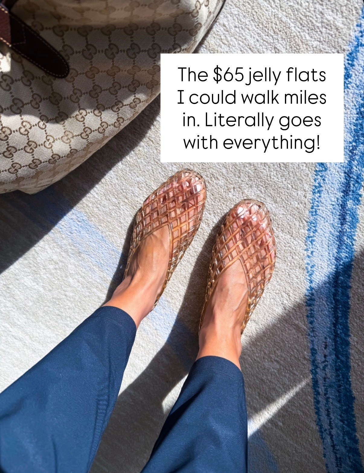 The $65 jelly ballet flats I could walk miles in! Cushioned insole and super comfy. Whole sizes only - I’m a 6.5 and sized down to a 6 per reviews. Spring shoes. Summer shoes. Elevated casual. Travel outfit. 

#LTKTravel #LTKootd #LTKSwim