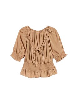 Puff-Sleeve Smocked Poet Blouse for Women | Old Navy (US)