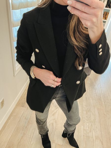 This boucle jacket is $64 and top quality! 
New H&M finds 
Affordable finds
Affordable style 
Affordable fashion 
Winter outfit idea
Outfit 
Blazer 
Balmain dupe
Designer dupe 

#LTKunder100 #LTKstyletip #LTKFind