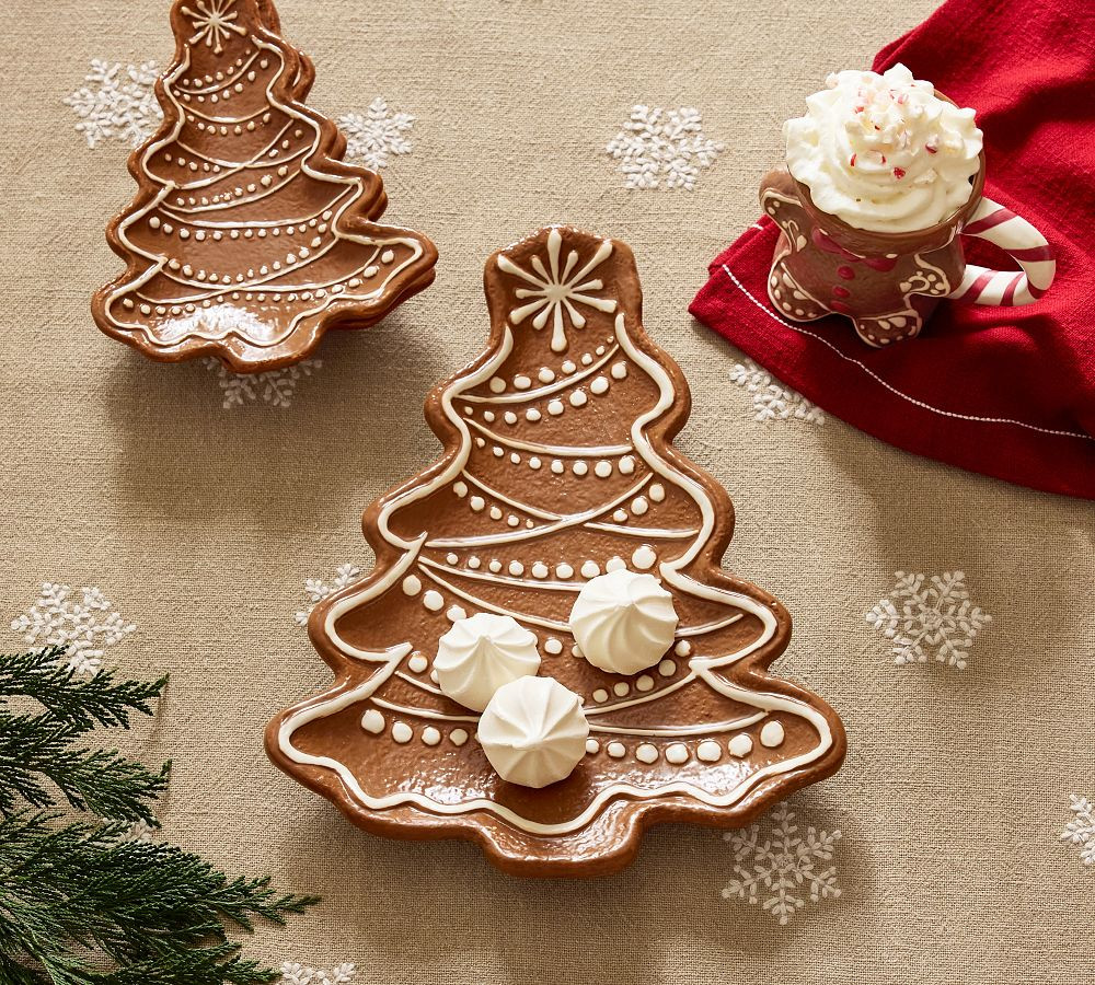 Gingerbread Tree Stoneware Platter | Pottery Barn (US)