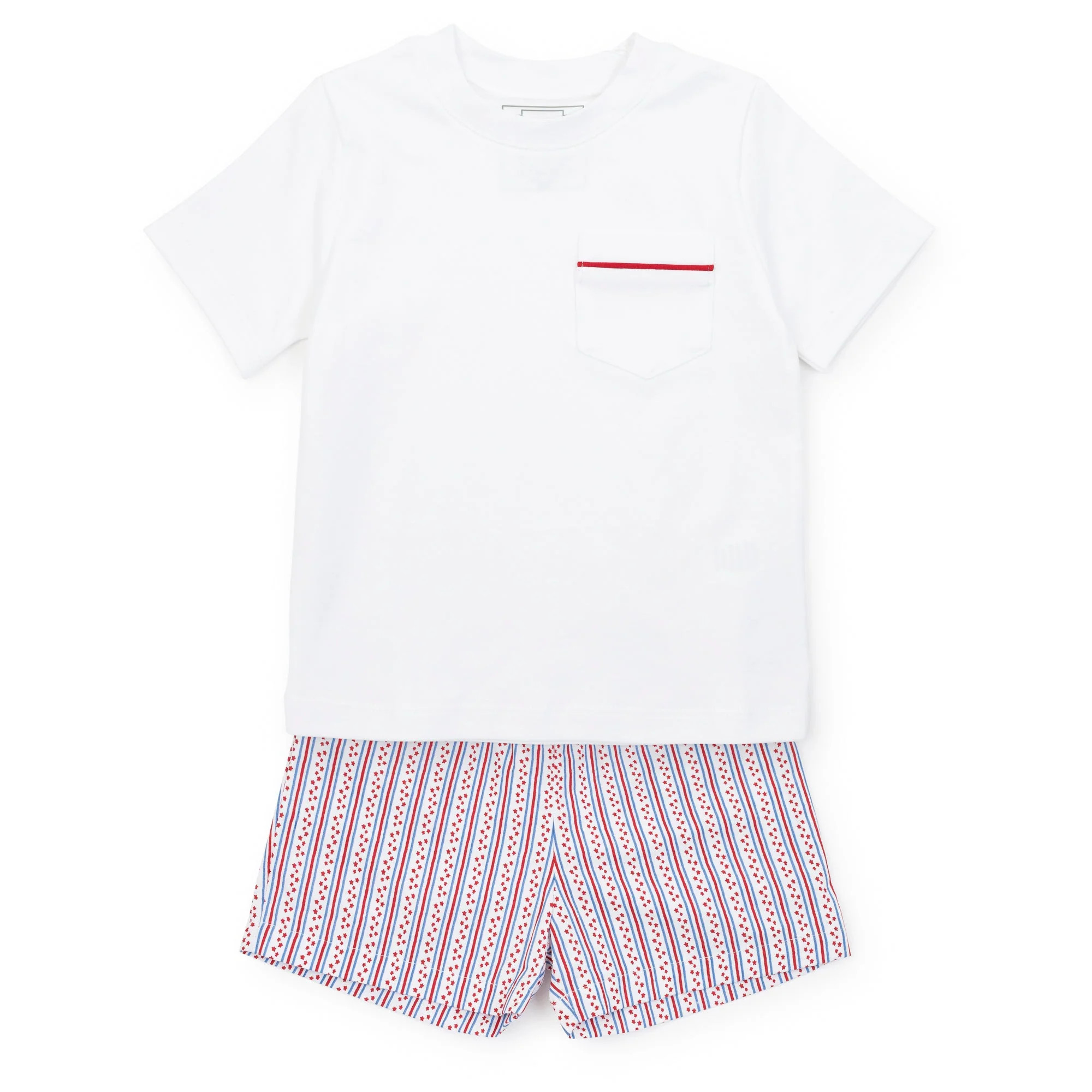 Lila and Hayes Hudson Boys' Pima Cotton Short Set - Stars and Stripes | JoJo Mommy