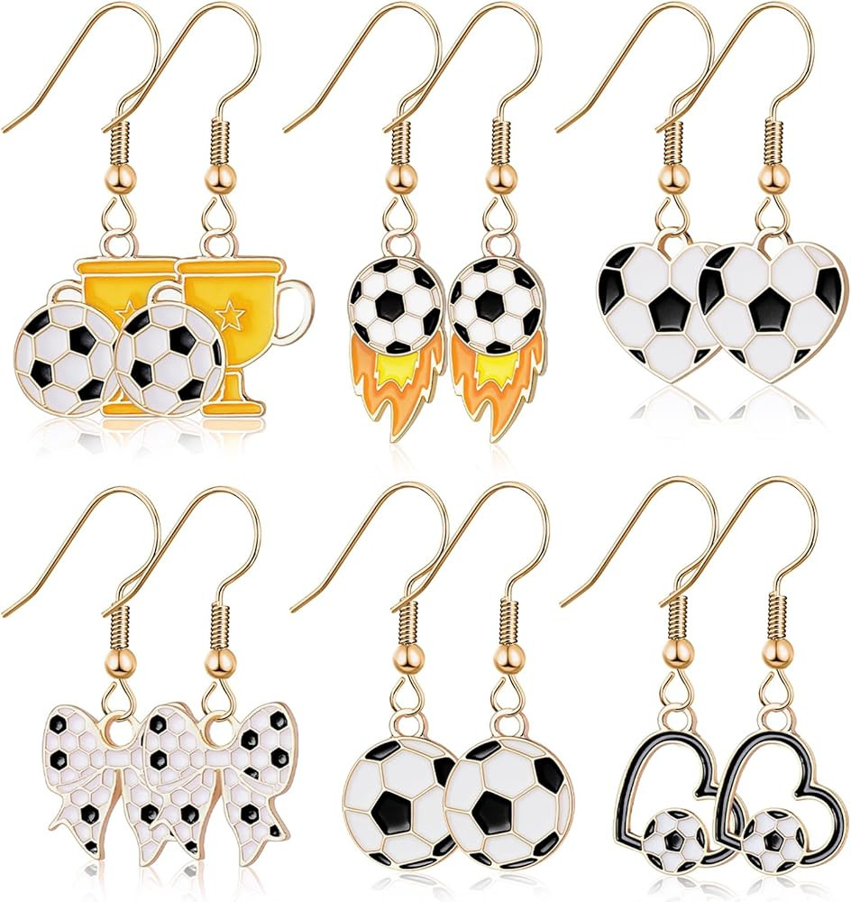 Nosiny 6 Pairs Earrings for Women Jewelry Baseball Softball Soccer Golf Tennis Sports Game Earrin... | Amazon (US)