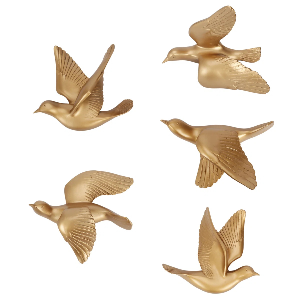 Five-Piece 3D Floating Bird, Flying Birds Wall Decor set | Wayfair North America