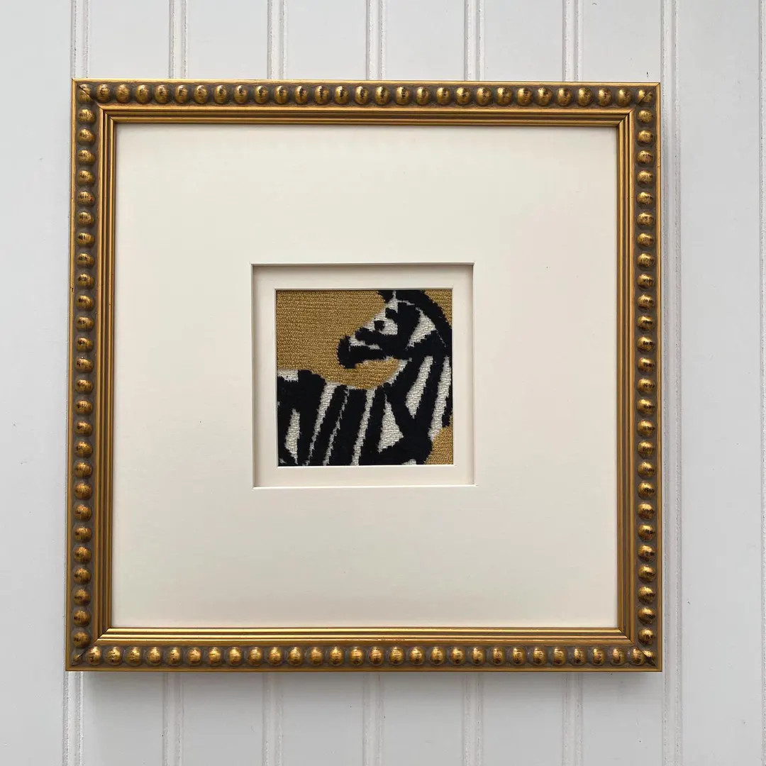 Gold Zebra Velvet Textile Art: Beaded Gallery Wall Hanging - Etsy | Etsy (US)