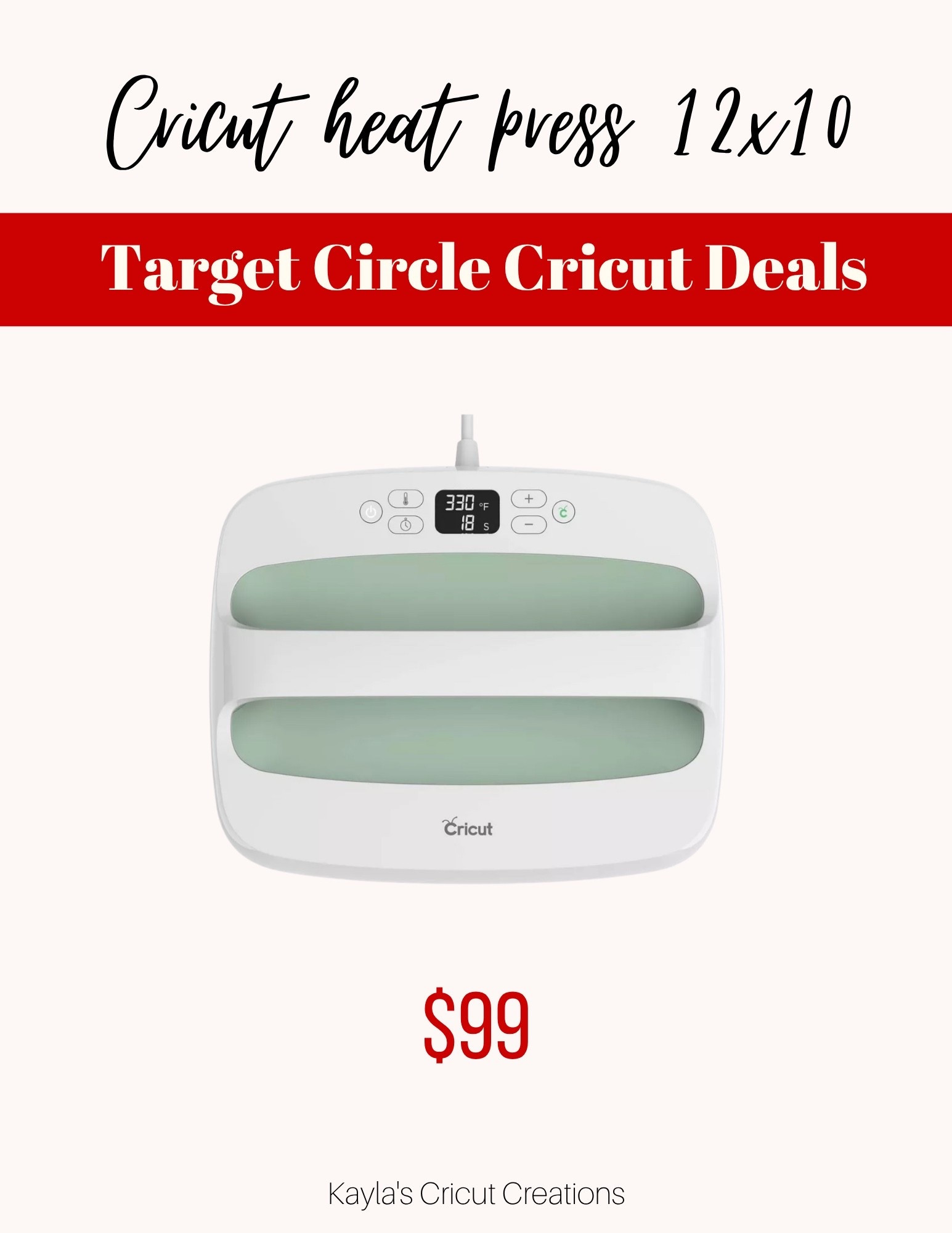 Target circle deals Cricut Easy Press 2 (12x10)