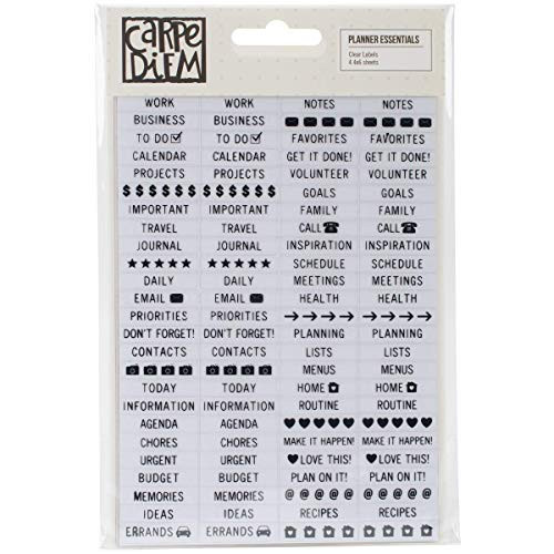 Carpe Diem Planner Essentials-Clear Labels, 4 Count | Amazon (US)
