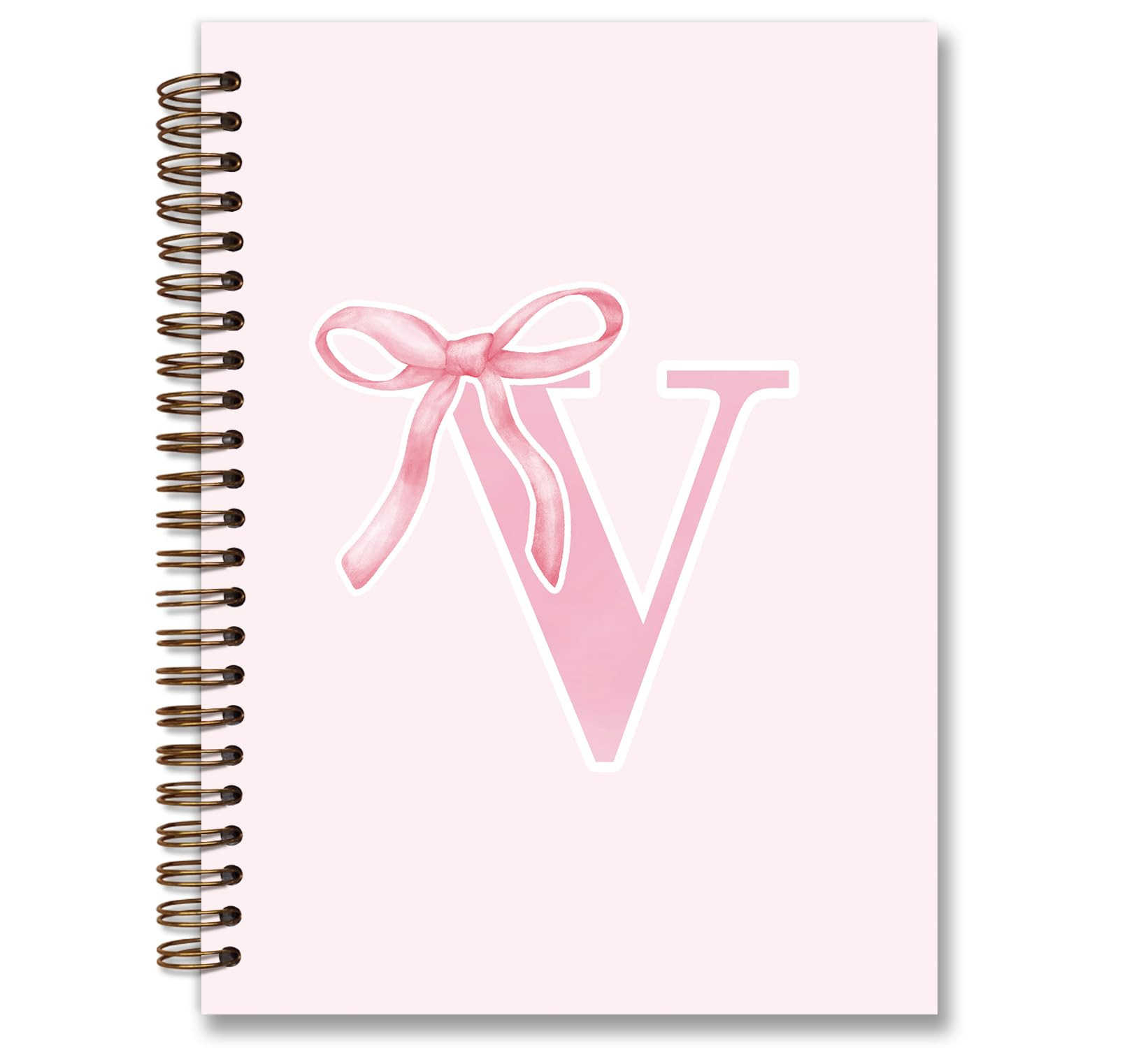 Coquette Trendy Preppy Pink Bow Spiral Notebook,Initial V Journal Personalized Teen Girl Gifts,Mo... | Amazon (US)
