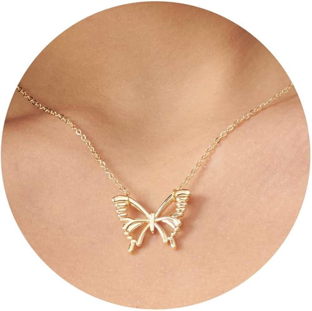 Dainty Necklace for Women, 14K Gold Plated Elephant Bee Cat Dog Bear Moon and Star Necklace Drago... | Amazon (US)