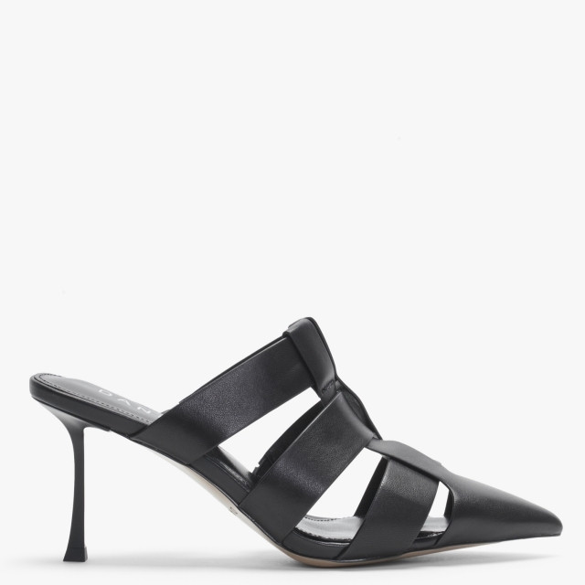 Sylvie Black Leather Pointed Toe Heeled Mules | Daniel Footwear (UK)