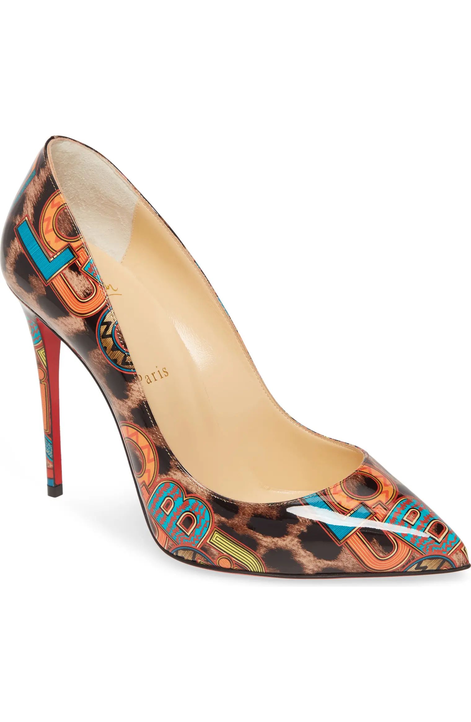 Pigalle Follies Logo Leopard Print Pointed Toe Pump | Nordstrom