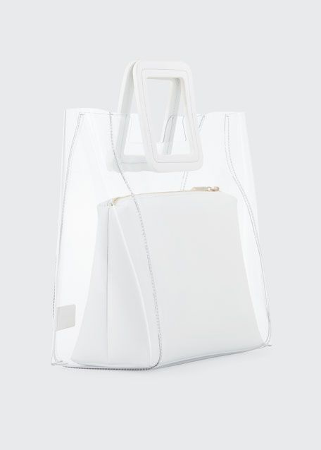 Staud PVC and Leather Shirley Tote Bag | Bergdorf Goodman