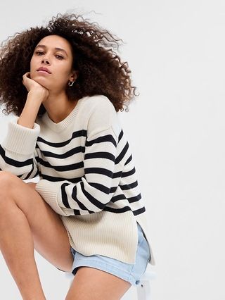 Stripe Crewneck Tunic Sweater | Gap Factory