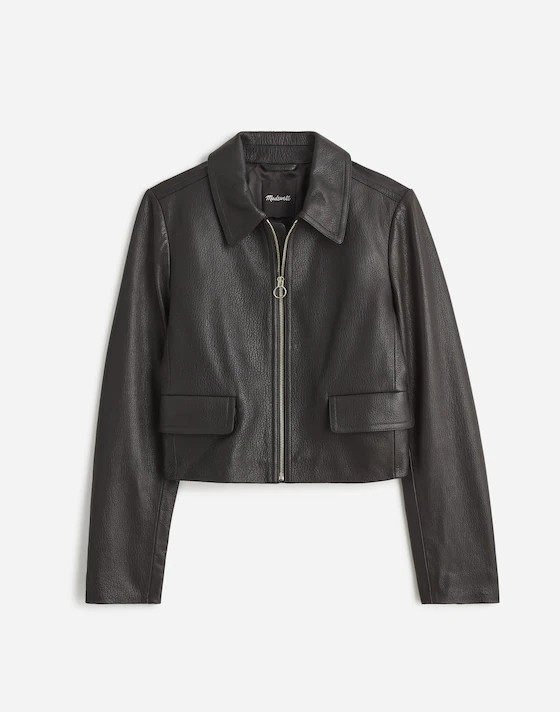 Shrunken Zip-Front Jacket in Leather | Madewell