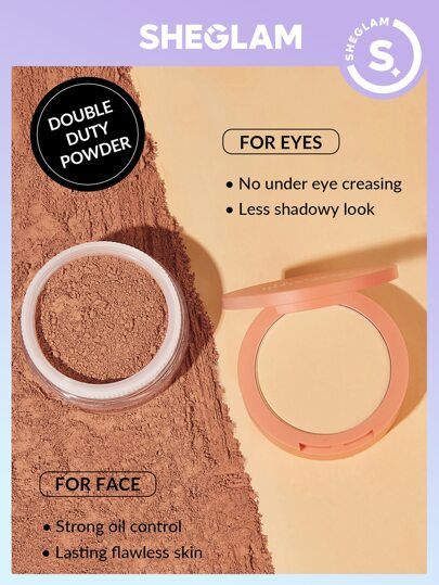 SHEGLAM Insta-Ready Face & Under Eye Setting Powder Duo-TOASTED ALMOND | SHEIN