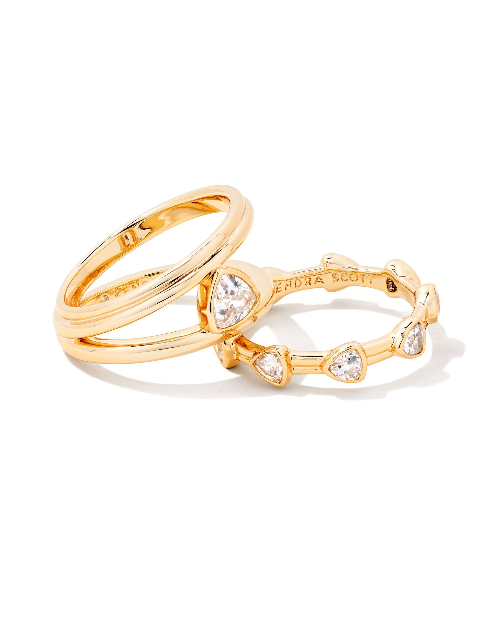 Arden Gold Ring Set in White Crystal | Kendra Scott | Kendra Scott