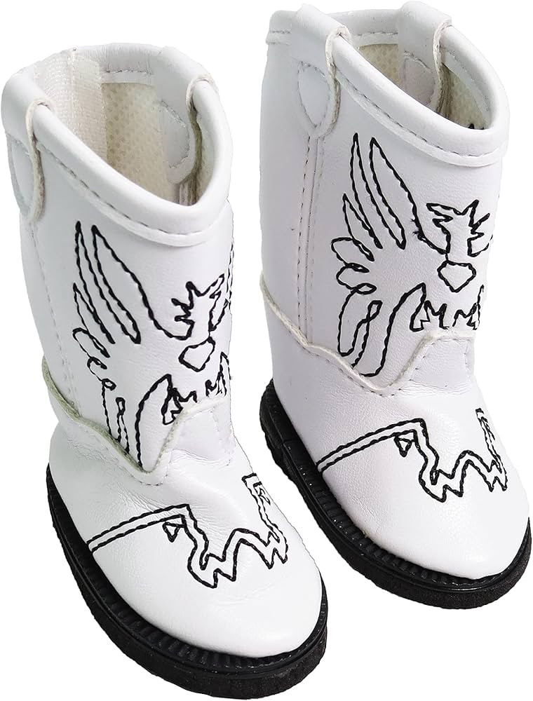American Fashion World White Eagle Cowboy Boot fits 14 Inch Doll Compatible with American Girl Do... | Amazon (US)