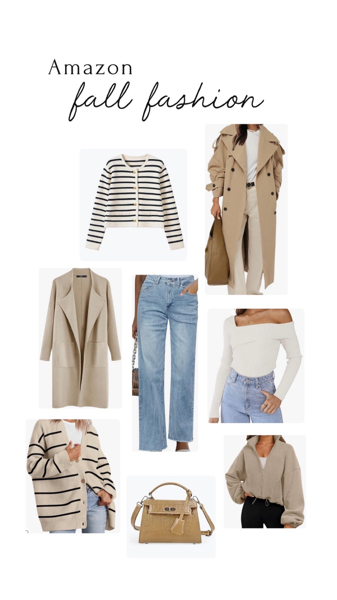Amazon FALL fashion - my TOP PICKS of the season🤍🍂 

#fallfashion #amazonfashion #womensfashion #trenchcoat #cardigan #jeans #sweater #handbag #neutralstyle 

#LTKGiftGuide #LTKstyletip #LTKSeasonal