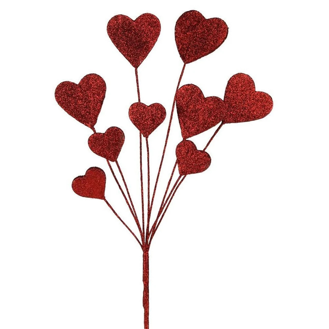 Valentine Wreath Spray, Valentine Heart Spray, Red Heart Wreath Embellishments, Valentine Spray, ... | Etsy (US)