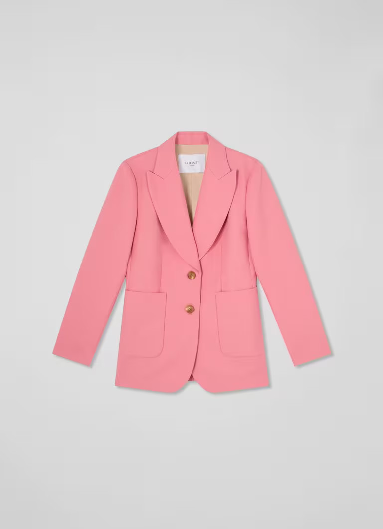 Aimee Petite Desert Rose Twill Double Breasted Tailored Jacket | L.K. Bennett (UK)