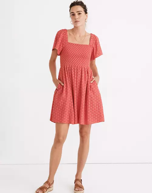 Eyelet Lucie Smocked Mini Dress | Madewell