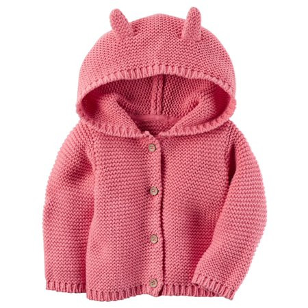 Carters Baby Girls Hooded Cardigan Pink | Walmart (US)