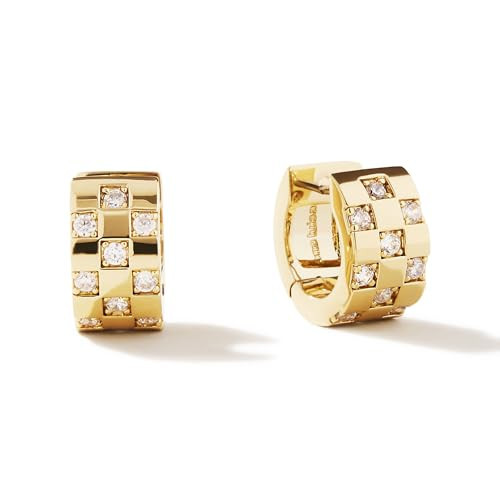 Ana Luisa Eden Gold Huggie Hoop Earrings - Small 14K Gold Plated Hoops | Amazon (US)