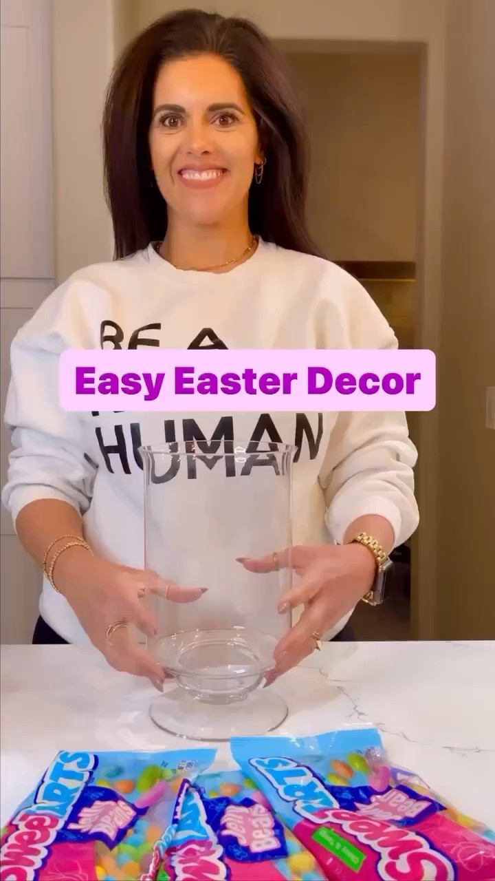 Easy Easter DIY Decor! All you need is a vase, Easter candy and flowers or a candle! Simple decoration for the upcoming holiday! 

#LTKSeasonal #LTKU #LTKhome