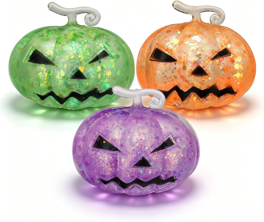 3pc Halloween Pumpkin Squishy Toy for Party Favors, Gift Bags Desk Decor | Amazon (US)