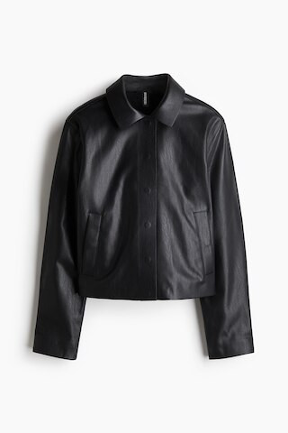 H & M - Raw-edge coated jacket - Black | H&M (UK, MY, IN, SG, PH, TW, HK)