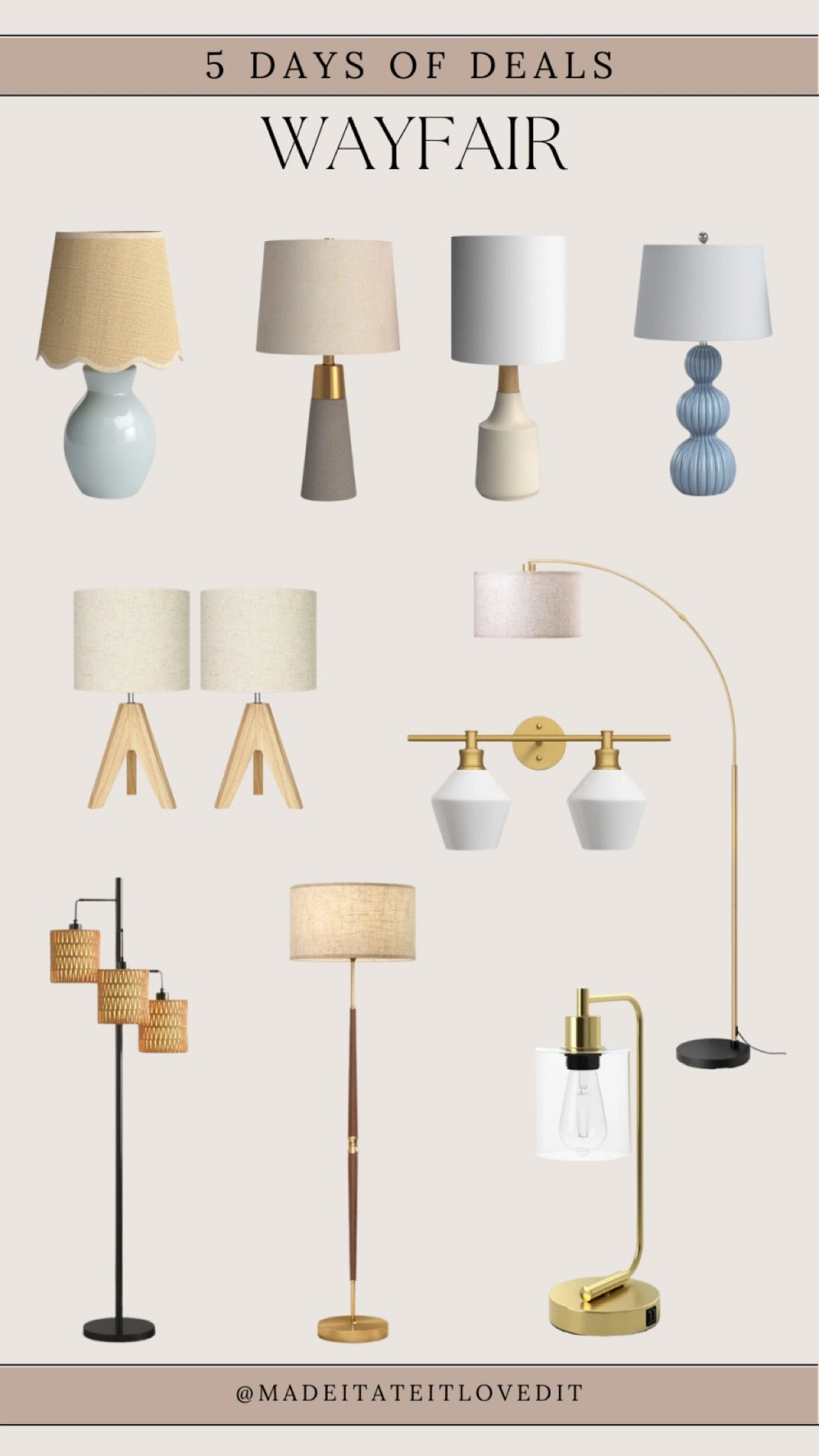 Don't miss out! Wayfair's 5 Days of Deals are here, featuring incredible savings on everything! Light up your space and snag these limited-time offers.

#WayfairDeals #HomeSavings #LampLovers #DecorOnABudget #WayfairFinds #HomeDecor #LimitedTimeOffer #DealDays

#LTKxWayfair #LTKHome #LTKSaleAlert