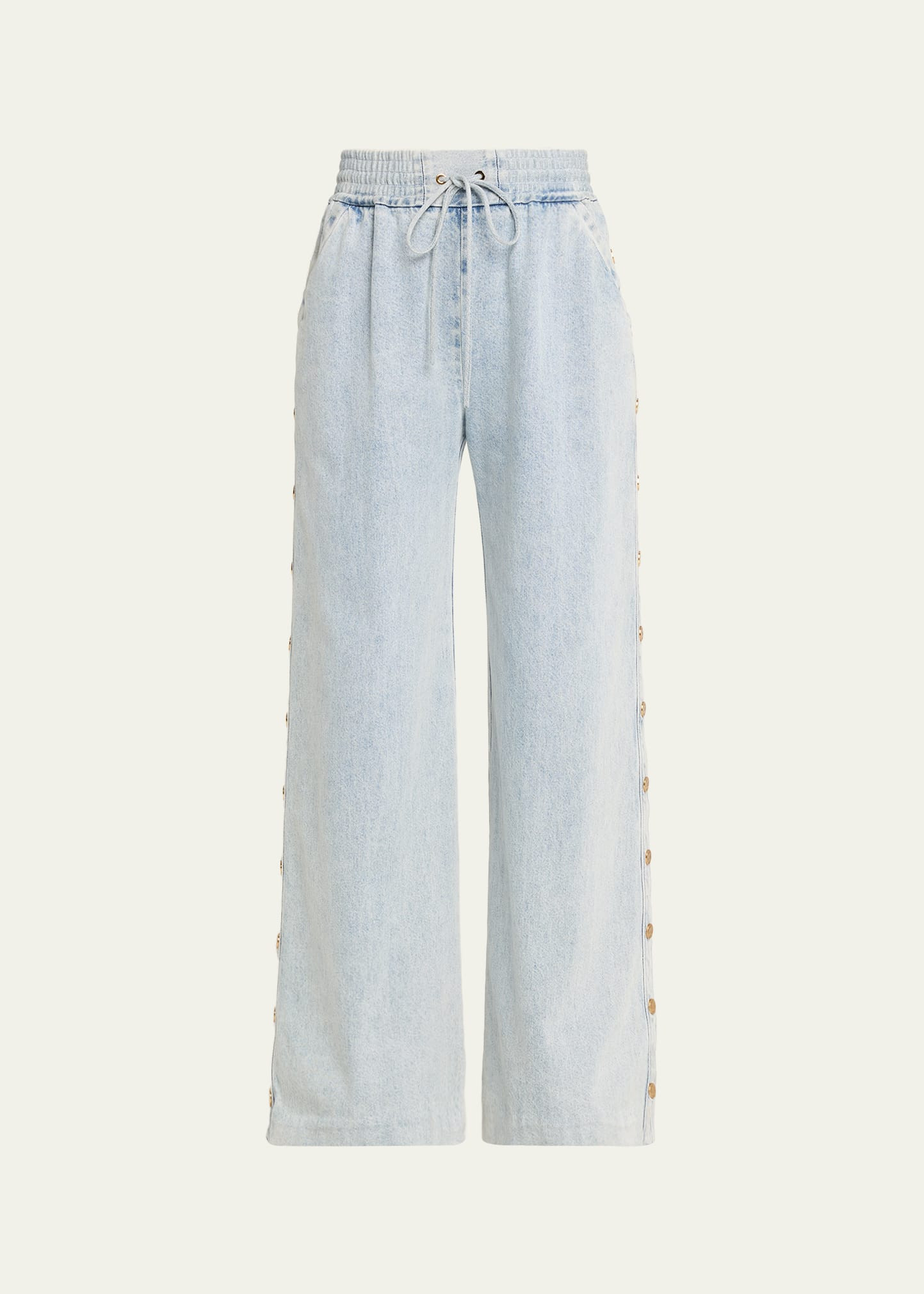 Zimmermann Denim Drawstring Snap Pants | Bergdorf Goodman