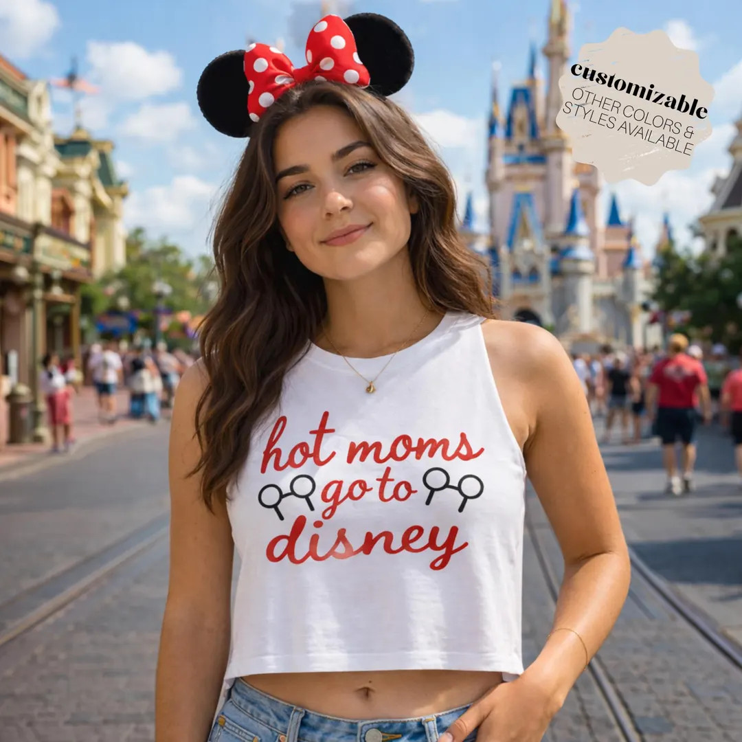 Hot Moms Go To Disney crop top | Disney mom tank,  Disney Mom Shirt, Funny Disney Tee, Cute Mom V... | Etsy (US)