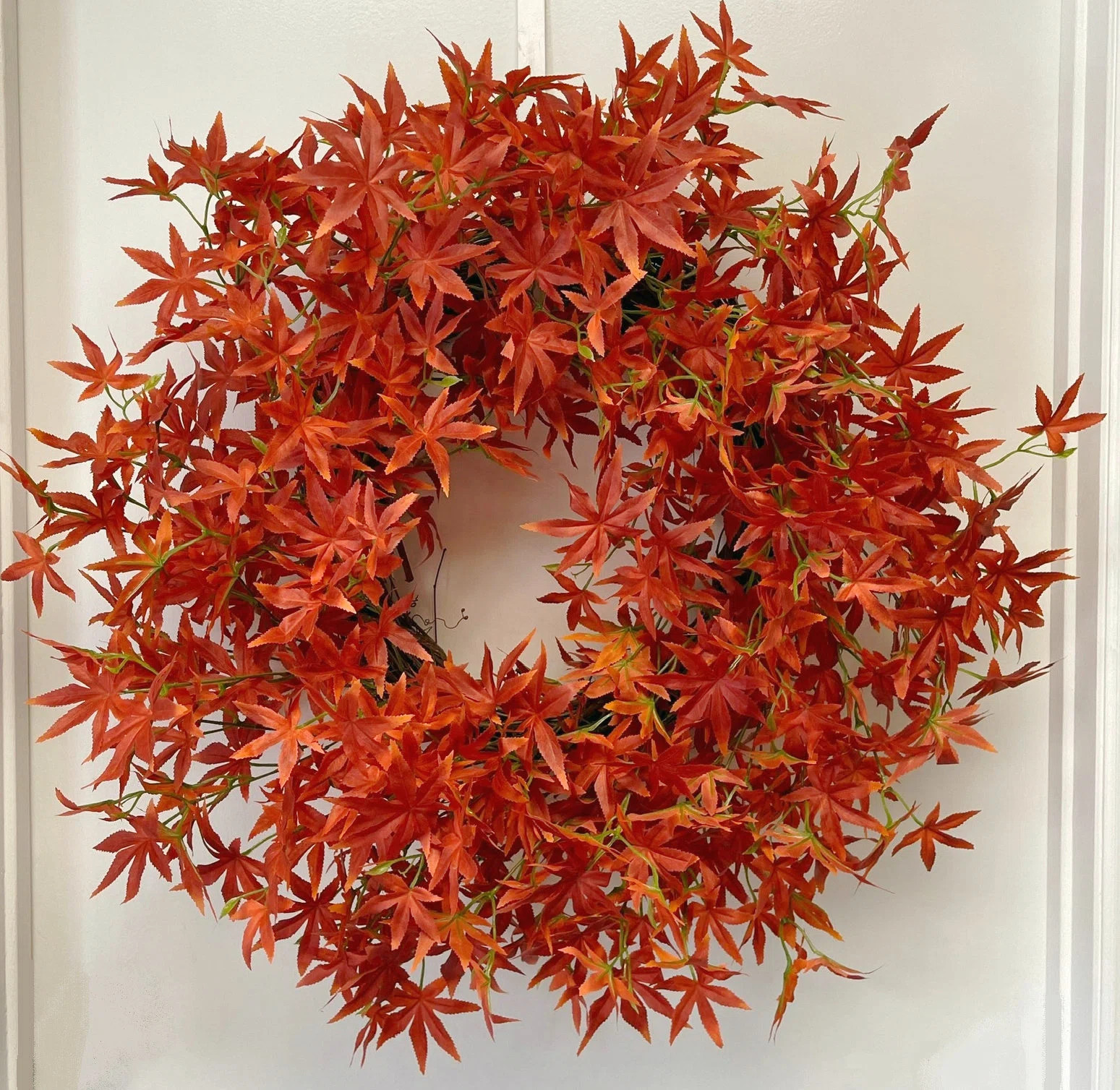 30" Faux Maple Fall Thanksgiving Day Wreath for Front Door | Wayfair North America